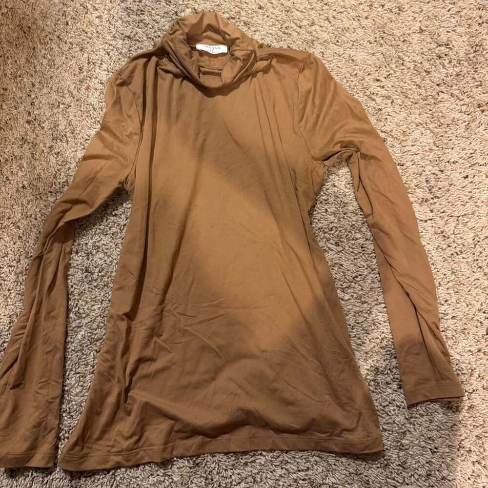 Zenana Brown Cowl Neck Tunic Size 1X Long Sleeve Top